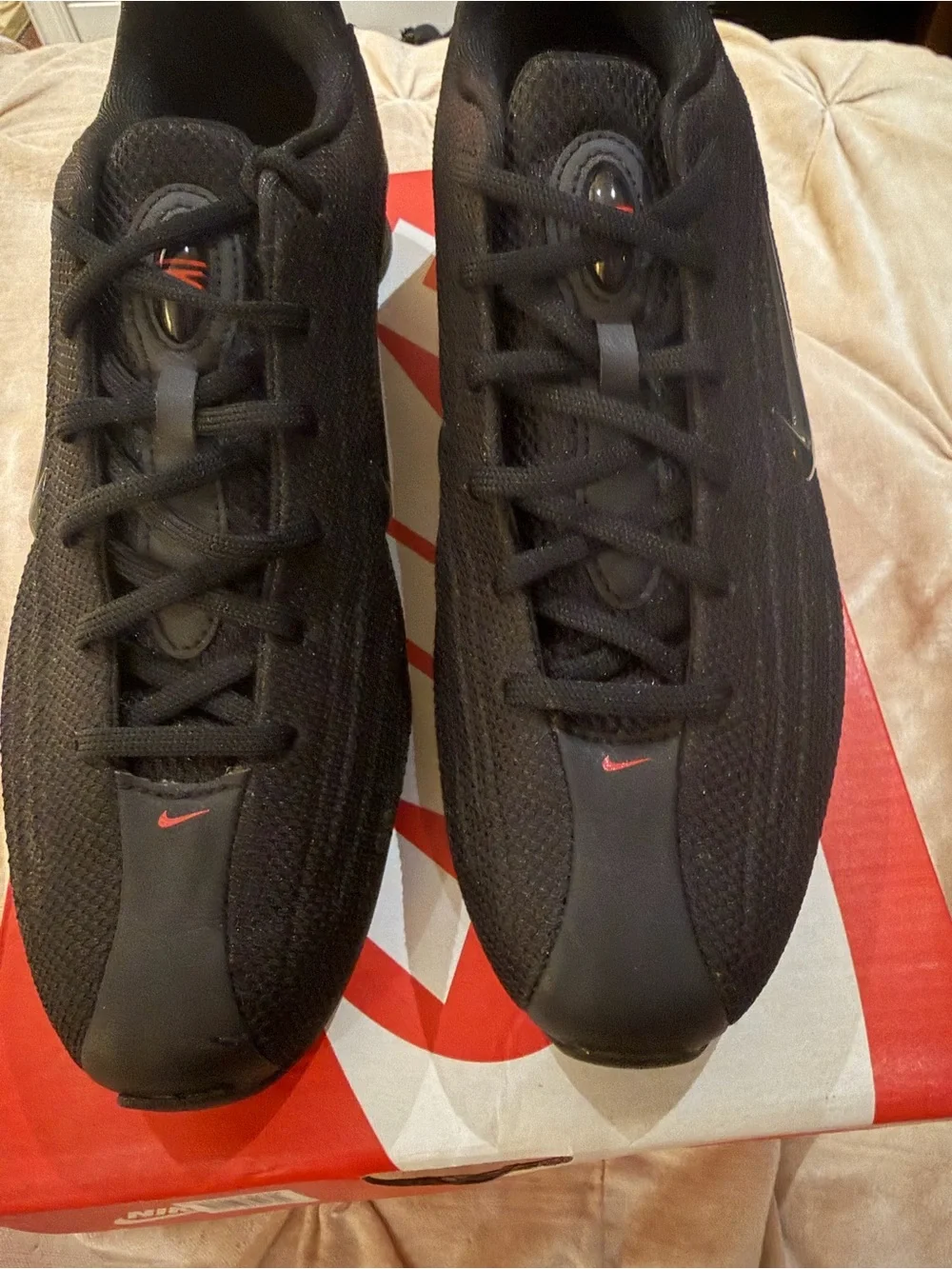 Nike Shox Z Black Sneakers with Red  Accent